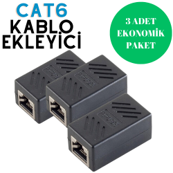 IRENIS 3 ADET CAT6 Ethernet Kablo Ekleyici, Uzatma Aparatı IRENIS 3 ADET CAT6 Ethernet Kablo Ekleyici, Uzatma Aparatı