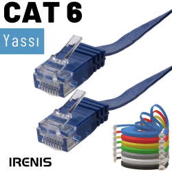 IRENIS CAT6 Yassı Ethernet Network Lan İnternet Kablosu, 25 cm