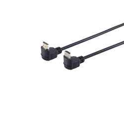 HDMI Kablo, 4K Destekli, Altın Uçlu, 2x Açılı, Siyah, 1,5 Metre HDMI Kablo, 4K Destekli, Altın Uçlu, 2x Açılı, Siyah, 1,5 Metre