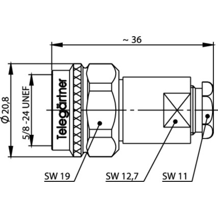 TELEGÄRTNER N-Konnektör, RG-316/U için