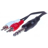 IRENIS 6.3mm Jak / 2 RCA Audio Uzatma Kablosu  1,5m
