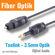 IRENIS Fiber Optik Toslink - 3.5mm Optik Ses Kablosu , 50cm