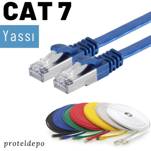 IRENIS CAT7 FTP Yassı  Ethernet (İnternet, Lan, Network) Kablosu, 7.50 Metre