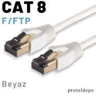IRENIS CAT8 F/FTP LSZH Ethernet Patch Kablo, 1 Metre, Beyaz
