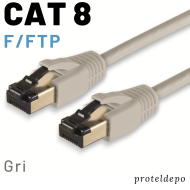 IRENIS CAT8 F/FTP LSZH Ethernet Patch Kablo, 1 Metre, Gri