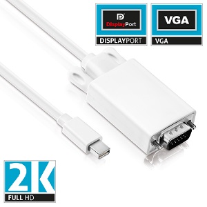Apple (Mini DP) / VGA Kablo 1.5 Metre, 2K FullHD