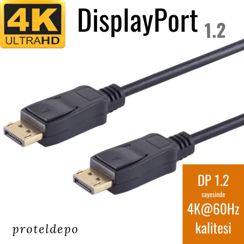 2 metre DisplayPort DP 1.2 Kablo - 165 Hz Destekli