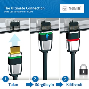 2 Metre HDMI 4K Kablo Tak - Kilitle !  