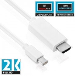 Apple (Mini DP) / HDMI Kablo 1.50 metre, 2K FullHD Apple (Mini DP) / HDMI Kablo 1.50 metre, 2K FullHD