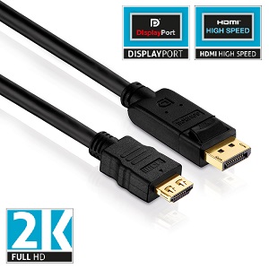 5 Metre DisplayPort/HDMI Kablo 2K (1080p) FullHD, WUXGA