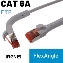 IRENIS CAT6A U/FTP 90° Bükülebilir Kablo, 25 cm–10 Metre arasında uzunluk seçenekleri, Siyah ve Beyaz