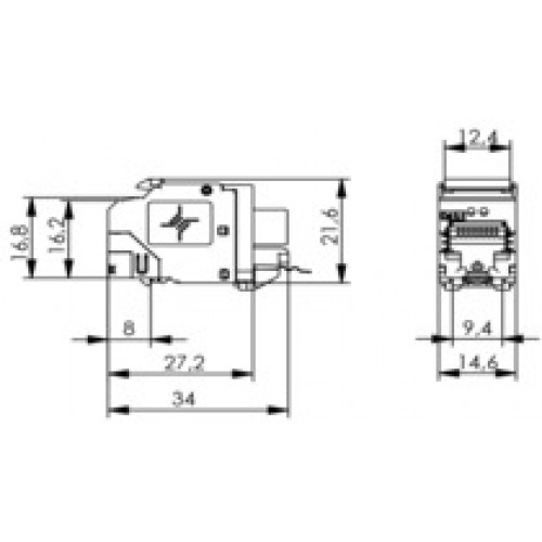 TELEGÄRTNER Cat.8 S/FTP AWG23 Keystone Jack