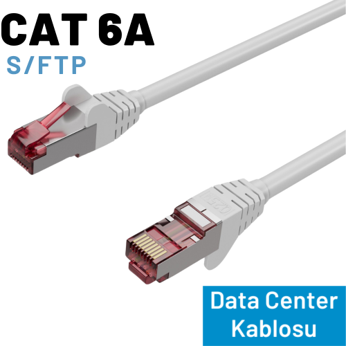 IRENIS CAT6A S/FTP Ethernet Data Center Kablosu, 10 Metre, Beyaz
