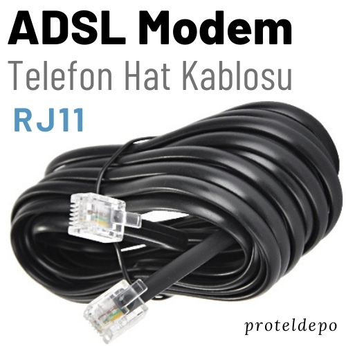 IRENIS ADSL VDSL Modem ve RJ 11 Telefon Hat Bağlantı Kablosu 15 Metre